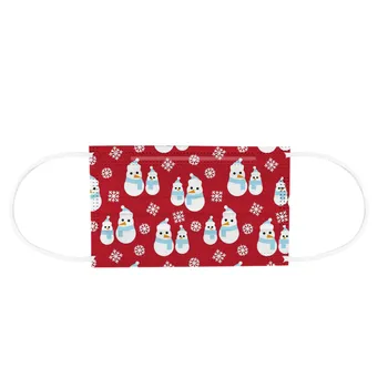 

10/20/50pc Christmas Face Mask Women Disposable Snowman Santa Claus Penguin 3ply Earhook Adults Mouthmask Mascarillas Masque