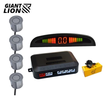 

Car Parking Sensor Parktronic Display 4 Sensors Reverse Backup Assistance Radar Detector Auto Led Light Heart Monitor System