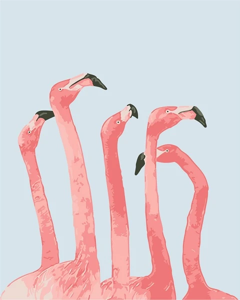 HUACAN животные картина по номерам наборы Фламинго Акриловая краска для домашнего декора - Цвет: SZYH6283