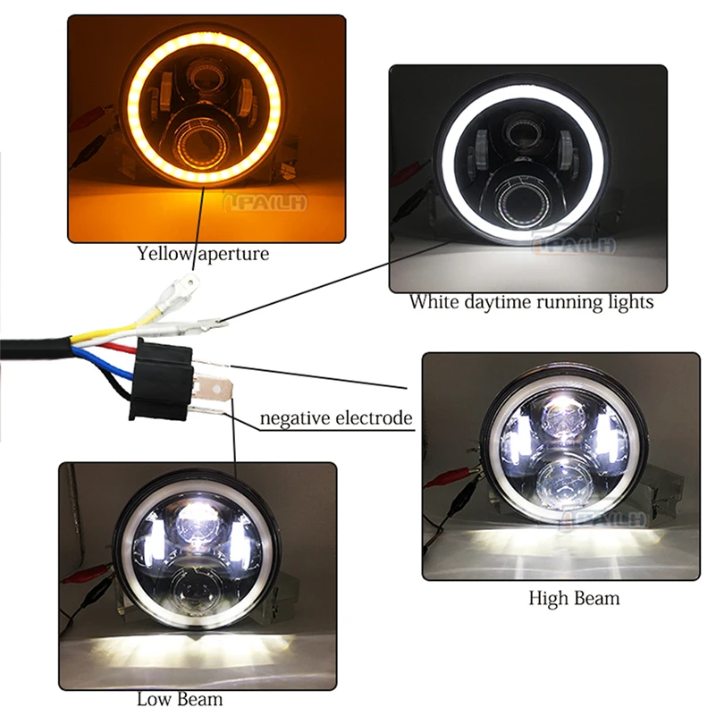 1 комплект фар для мотоцикла Harley 7 "светодиодный с DRL4 1/2" Противотуманные фары