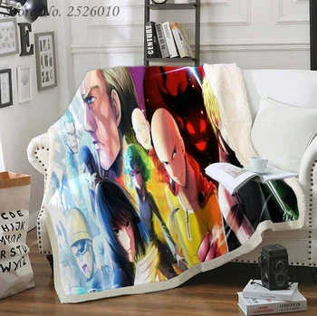 

Throw blanket ONE PUNCH MAN 3D Velvet Plush Blanket Bedspread For Kids Girls Sherpa Blanket Couch Quilt Cover Travel 08