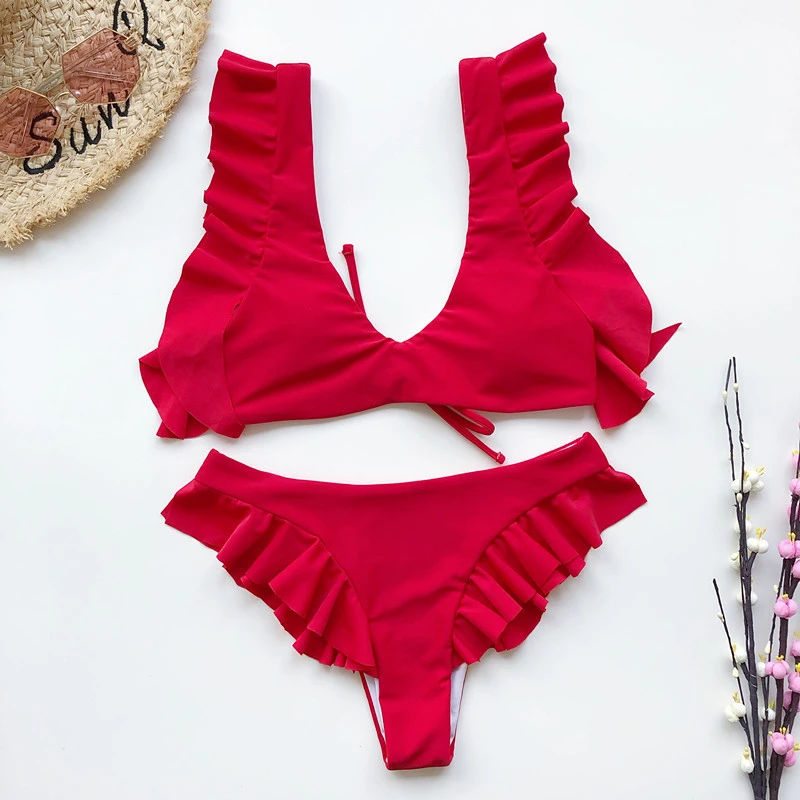 red bandage swimsuit