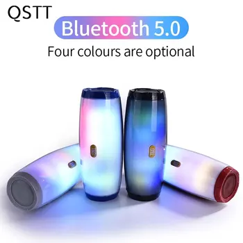 

TG165 Portable Bluetooth Speaker Stereo Wireless Outdoor Music Box Leather Column 5 Flash Style LED Subwoofer FM Radio TF Card