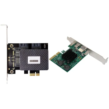 

6Gbps Pci Express Pcie Pci-E to 2 Port Sata 3.0 Ports Expansion Card & PCI-E 4X Express to USB 3.1 Type C Expansion Card