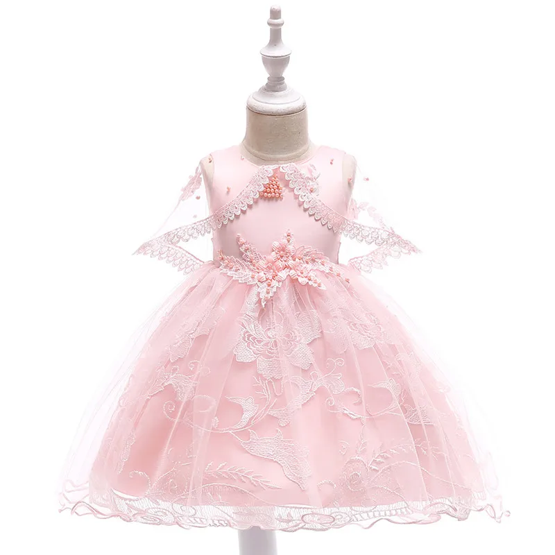 Girls Dresses Princess Birthday Party Girls Clothes Pearl Flower Sleeveless Wedding Dress Ball Gown For Baby Girls