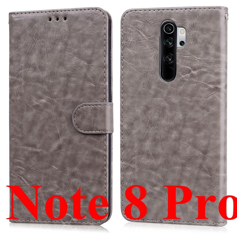 Чехол для телефона для Xiaomi Redmi Note 8 Pro Чехол силиконовый бампер кожаный флип-чехол для Xiaomi Redmi Note 8 PRO Note8 Pro черный Fundas - Цвет: Gray- Note 8 Pro