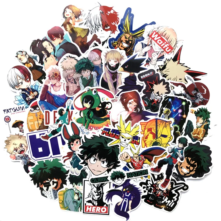 73pcs/set Anime My Hero Academia Stickers Cosplay Accessories Prop PVC Waterproof Cartoon Decal Cute Sticker |