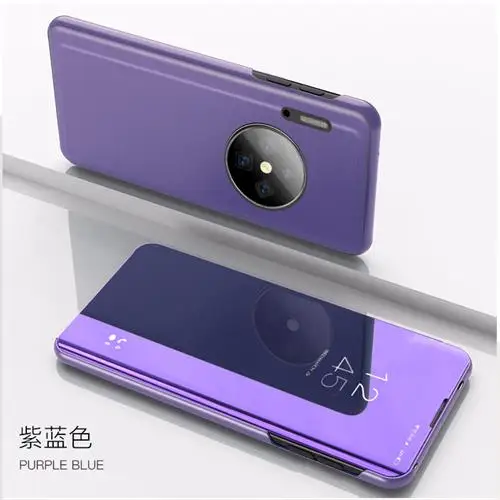 Navy Blue Противоударный чехол для huawei mate 30 роскошное умное зеркало откидная крышка для mate 30 Pro Fundas On mate 30 Lite аксессуар - Цвет: Navy Blue