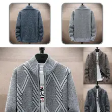 

Casual Chic Zipper Closure Men Knitted Cardigan Skin-friendly Knitted Cardigan Zipper Closure for Travel