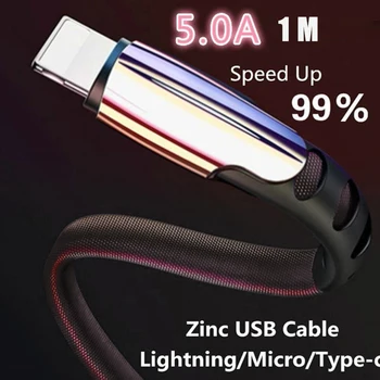 

Portable Charger Wire Connector Android Super Durable Quick Charge Alloy 5A Accessories Phone Charging Line Rechargeable Cable