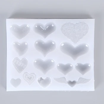 

QrhYK Silicone Heart Mold Making Jewelry Pendant Resin Mould DIY Tool Handmade Craft