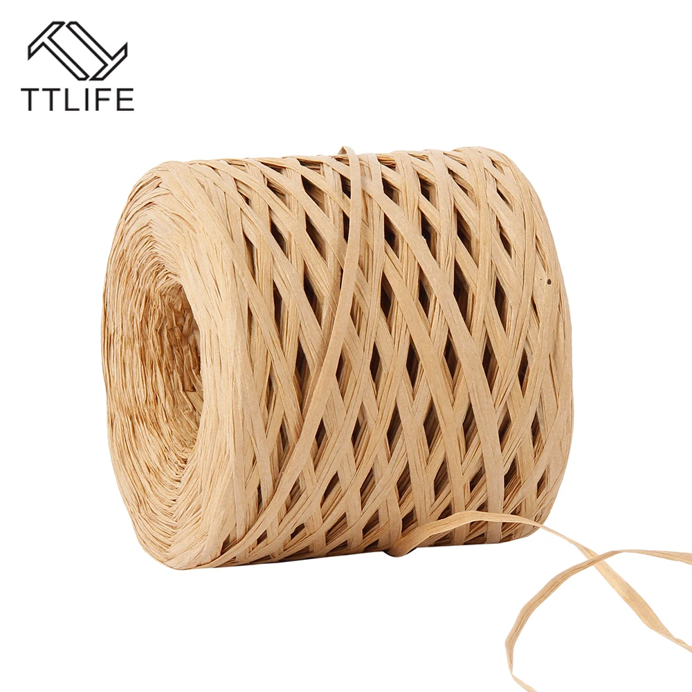 Raffia Paper Ribbon 200 Meters Craft Natural Wrapping Paper Twine Rope Gift Packing Ribbon for Easter Party Wedding Decoration Raffia Paper Ribbon 200 Meters Craft Natural Wrapping Paper Twine Rope Gift Packing Ribbon for Easter Party Wedding Decoration
