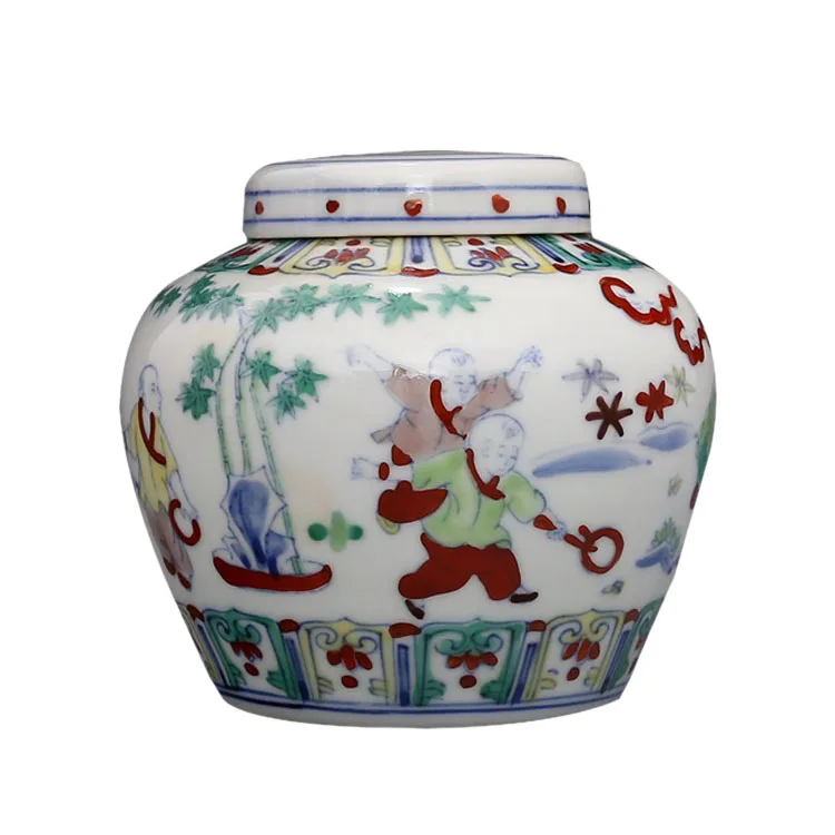 Mingchenghua hand painted blue and White Baby Fighting pattern Tianzi pot small tea | Дом и сад