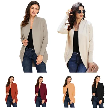 

Daily suit OWLPRINCESS Autumn New Style Solid Color Long Sleeve Comfortable Casual Cardigan Knitted Sweater Coat