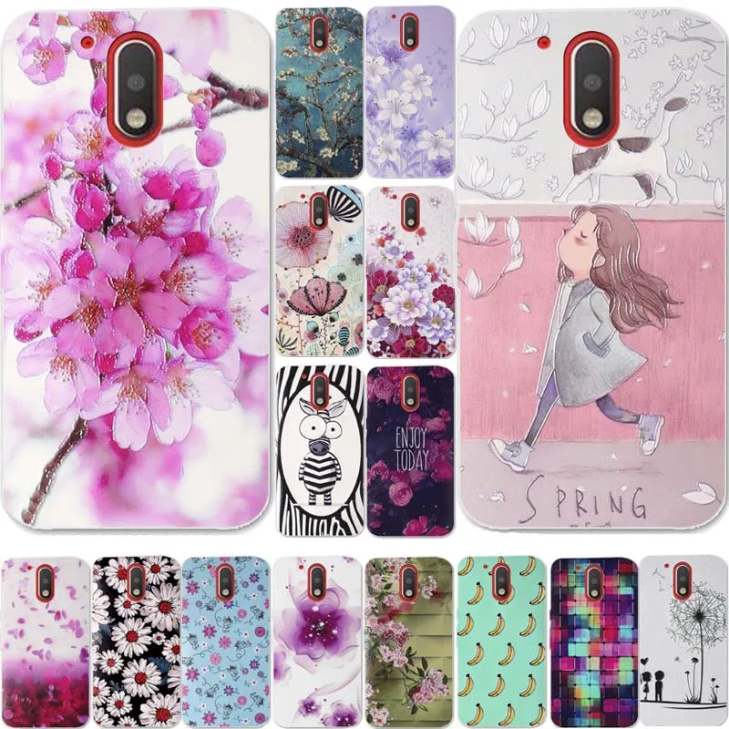For Moto G4 Case Luxury 3D Relief Painting Soft Silicon TPU Back Cover for Motorola Plus Phone Cases Coque | Мобильные телефоны и