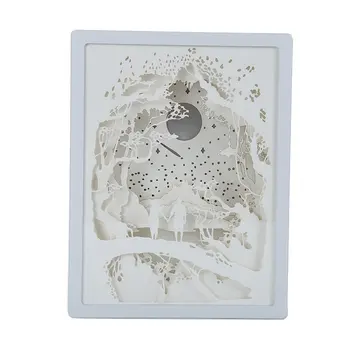 

Art Decoration 3D Paper Carving Light Lamp LED Gift for Home Bedroom Bedside Practical Portable Lights