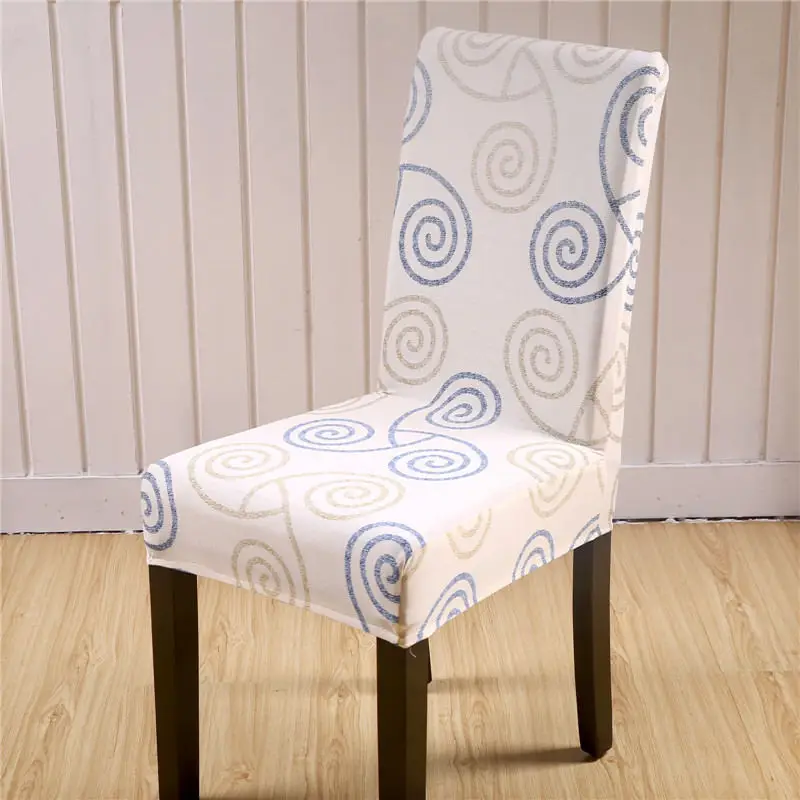 19 Chair cover printed spandex kitchen detachable anti-dirty seat cover for banquet / wedding / restaurant - Цвет: 19