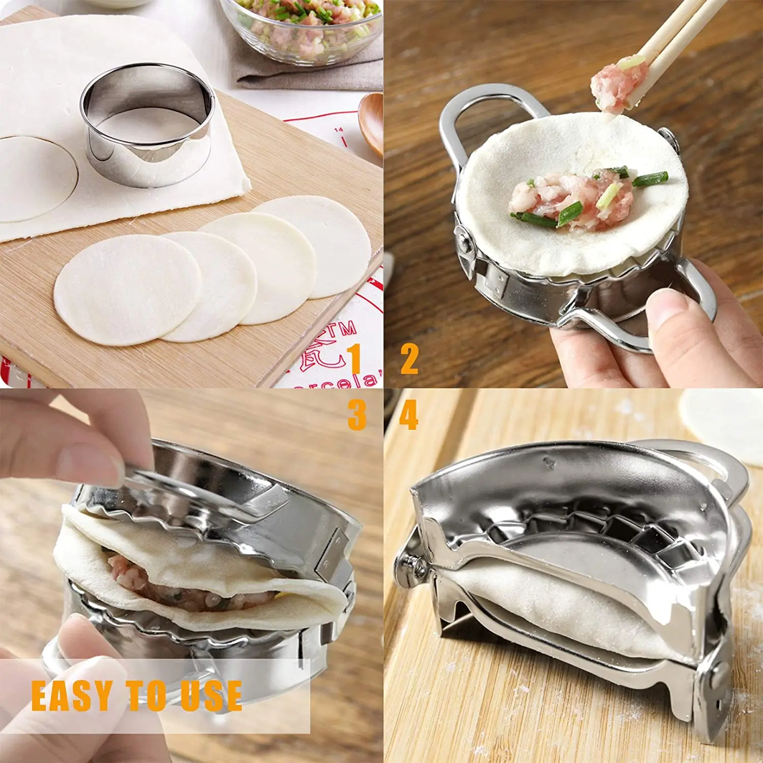 Dumpling Maker 2pc dumplings ware,baozi maker Small Dumpling Mold Ravioli Skin Maker Wrapper Pastry Making Tool Perogie Empanada Press Mold