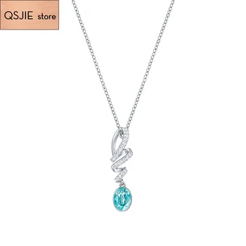 

QSJIE High Quality SWA High Quality Fashion Lori Blue Crystal, Lady's Pendant Chain and Necklace