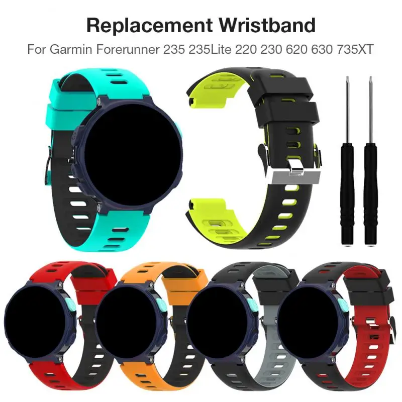 

Organic Silicone Strap For Garmin Forerunner 235 235Lite 220 230 620 630 735XT Smart Watch Fashion Replacement Band