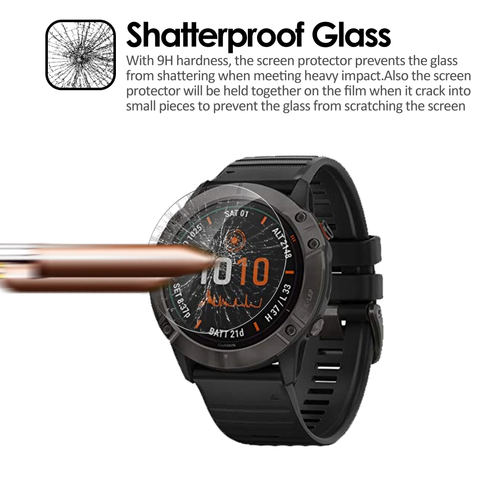 10 шт закаленное стекло для Garmin Fenix 6 Pro 6s Pro 6x Pro Защитная пленка для часов 9H прозрачная анти-защитная пленка ультратонкая кожа