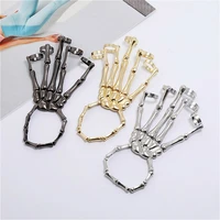 Bracelet squelette pour femmes, style gothique punk, crâne, élastique, réglable, accessoires pour fête d'Halloween 5