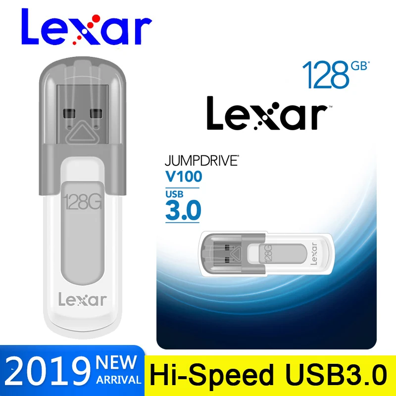 Lexar JumpDrive V100 флеш-накопитель usb 3,0 128 ГБ флеш-накопитель 64 ГБ memoria cle chiavetta usb карта памяти Флешка 32 Гб