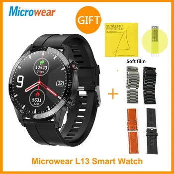 

Gift Soft Film Microwear L13 SmartWatch ECG Heart Rate Bluetooth Call IP68 waterproof 1.3inch Sleep Monitor VS L16 Smart Watch