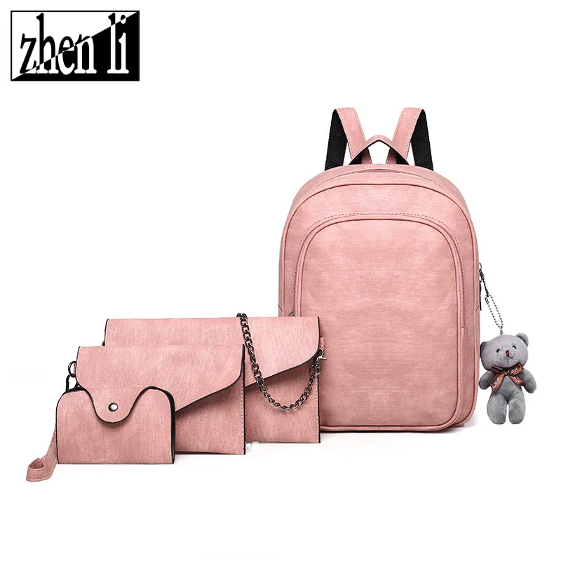 

Women Casual Women Backpack PU Leather School Backpack For Teenager Girls Travel Backpack Vintage Solid Shoulder Bags
