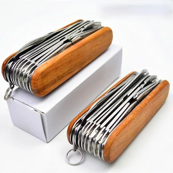 17 in 1 Mini Swiss Fold Army EDC Gear Knife Survive Pocket Camp Outdoor Champ Tool Multipurpose Outdoor Tools 6