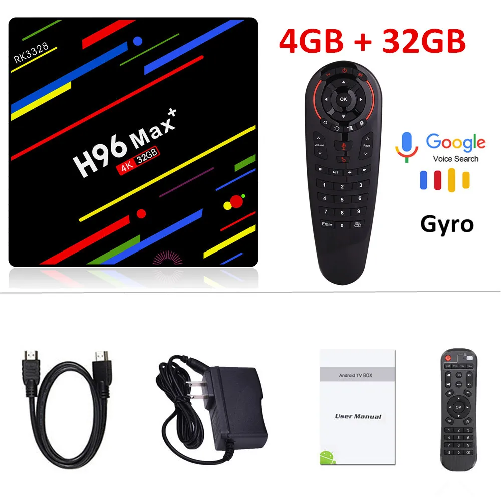 H96 MAX Plus ТВ приставка Android 9,0 смарт-приставка RK3328 4 ГБ 32 ГБ 64 Гб 5G Wifi 4 к H.265 медиаплеер H96 Pro H2 PK X96 MAX - Цвет: 4G 32G G30 voice