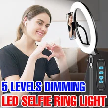 

LED Selfie Ring Light With Tripod Photography Ringlight USB Dimmable Lamp LED Circle Fill Lights For Studio Video Live Lighting
