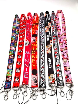 

10 pcs cartoon mix mickey minnie Lanyard Key Chains Neck Lanyard Gifts Party Favors