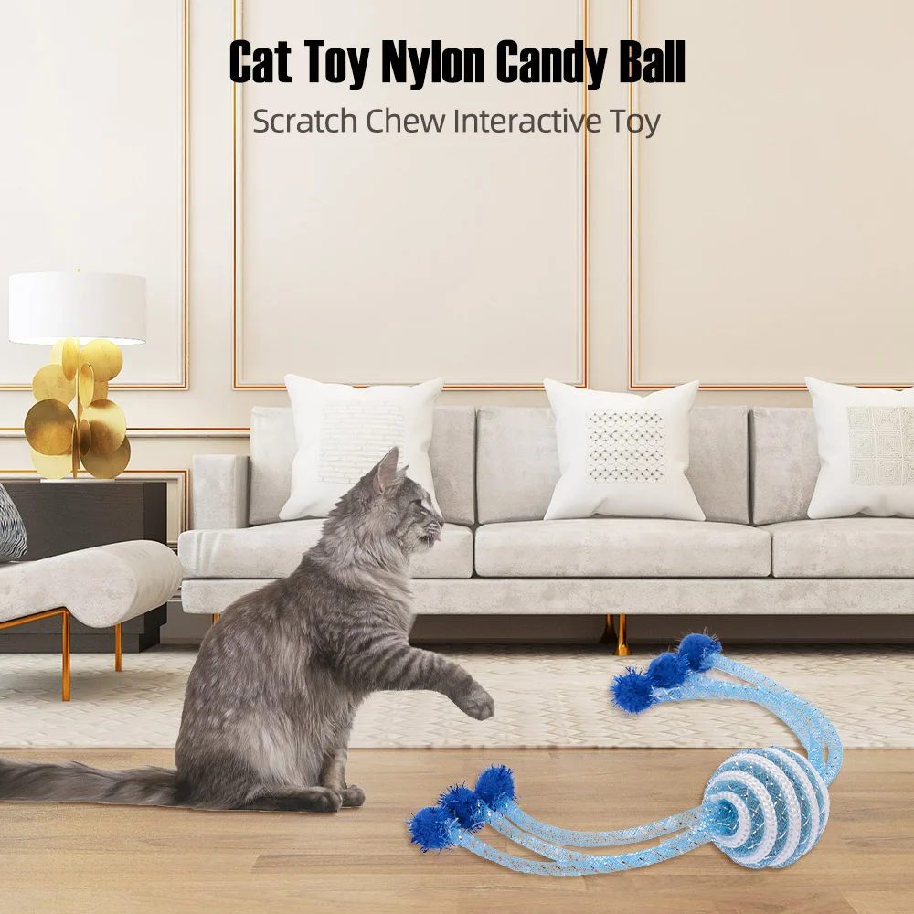 Игрушки для кошек нейлоновые тканые игрушки для кошек веревка для кошек 4 см игрушки для кошек пережевывать с конфетными цветами игра для домашней кошки когтеточки для кошек