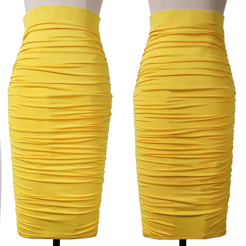 Vfemage Womens Elegant Ruched Ruffle High Waist Leopard Floral Print Slim Casual Work  Party Pencil Midi Mid-calf Skirt  1023