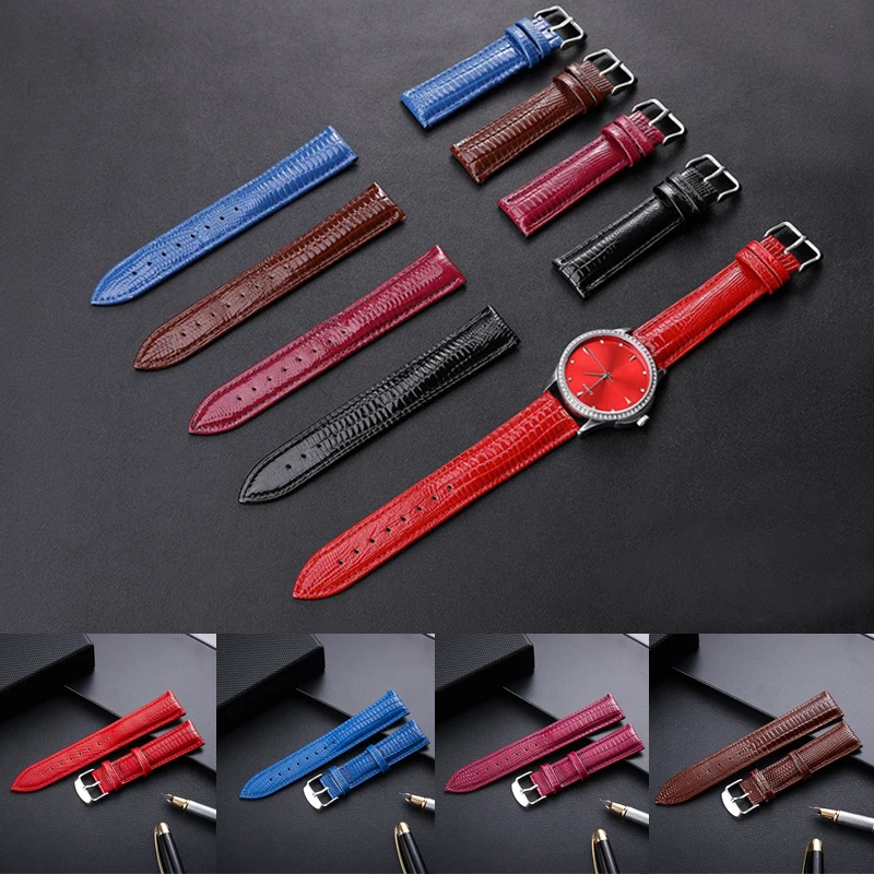 

1PC Watch Band Genuine Leather Straps Purple Black Watch Accessories Fashion Business High Quality Men Watch Accessories