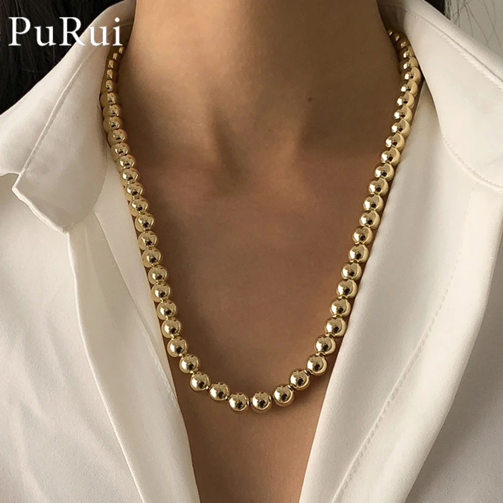 Steampunk Ball Beads Chain Necklace 2021 New Trendy CCB Plastic Choker  Necklace 57CM Goth Bead Necklaces Collier Femme Bijoux AliExpress 36