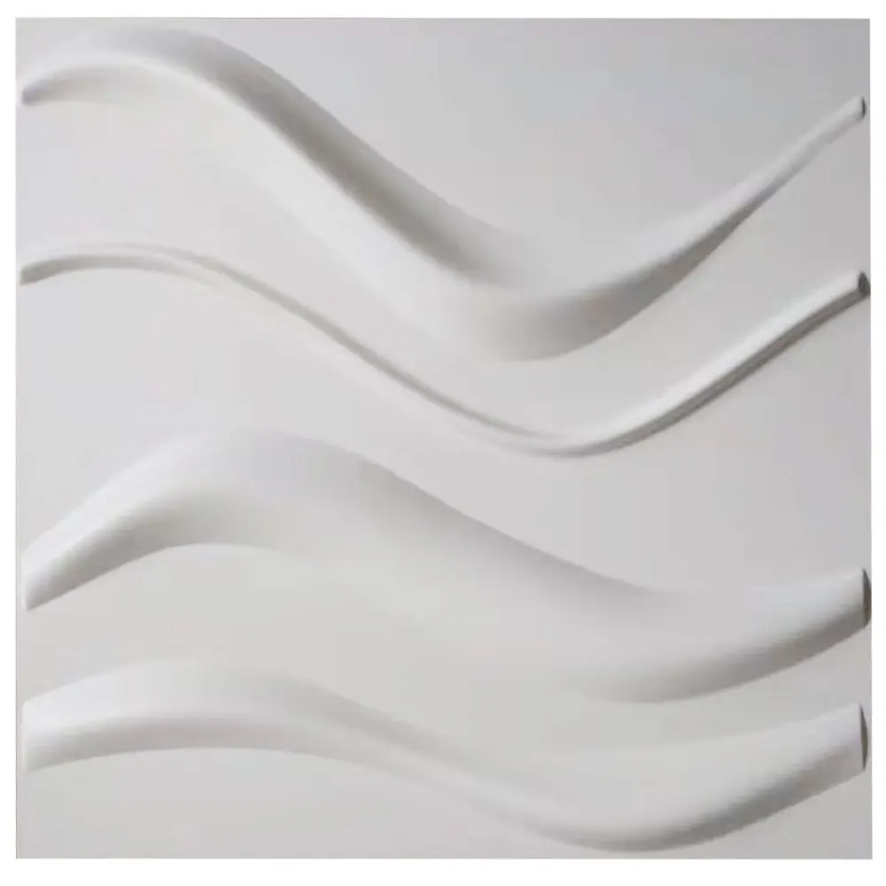 Экономичная Мода текстурированные плитки для стен ПВХ декоративные 3D стеновые панели волновой дизайн 48 штук 129 кв. Футов - Цвет: A06009-4