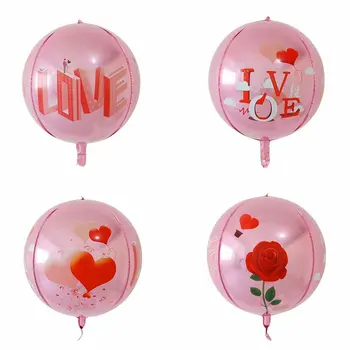 

20pcs 22inch 4D Round Wedding Foil Helium Balloons Party Wedding Birthday Decoration Valentine's Inflatable Kids Toys Air Globos
