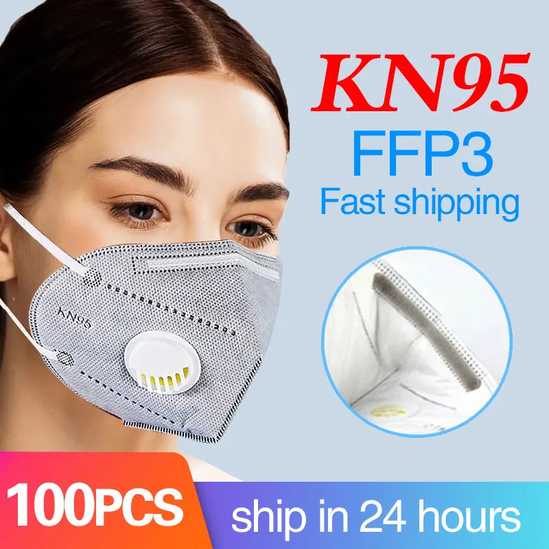 

Маска для лица FFP3, фильтр KN95, 6 слоев, 5-100