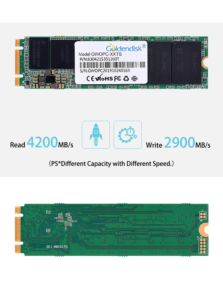 Goldendisk M.2 512 Гб mini pci-e SSD NGFF 2280 ssd m2 pci SSD 512 Гб жесткий диск m2-ssd 22*80 мм для ультрабука, супер ноутбука