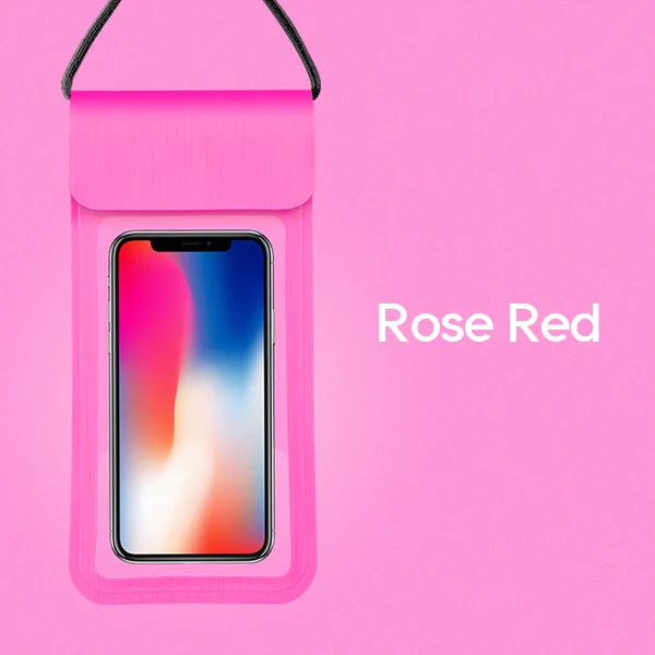 Rose Red 6 дюймов, Универсальный Водонепроницаемый Чехол для телефона, чехол для сенсорного экрана, чехол для сотовых телефонов, Портативная сумка с ремешком для плавания, дайвинга, серфинга - Цвет: Rose Red