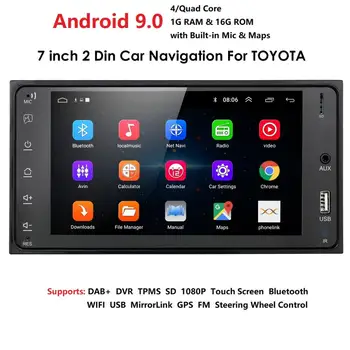 

7" Car Radio Audio Android9 2din Touch Screen Car Multimedia For Toyota RAV4 INNOVA Camry Bluetooth MirrorLink FM/AUX MP5 Player