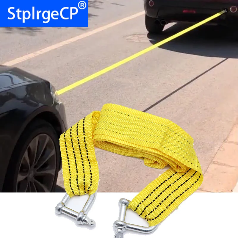 

Top Quality Safe 3 Meter 5 Tons Universal Flsorescence Car Tow Cable Towing Strap Rope with Hooks