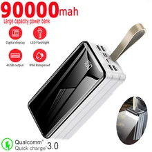 90000mah внешний аккумулятор высокой емкости светодиодный цифровой