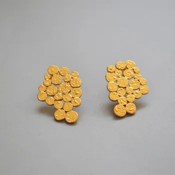 

irregular concave and convex face retro atmosphere round mosaic simple fashion earrings