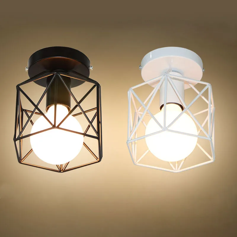 

Industrial Wind-suction Roof Lamp Nordic Simple Bedroom Personality Corridor Lamp Stairway Small Lantern Iron Lantern