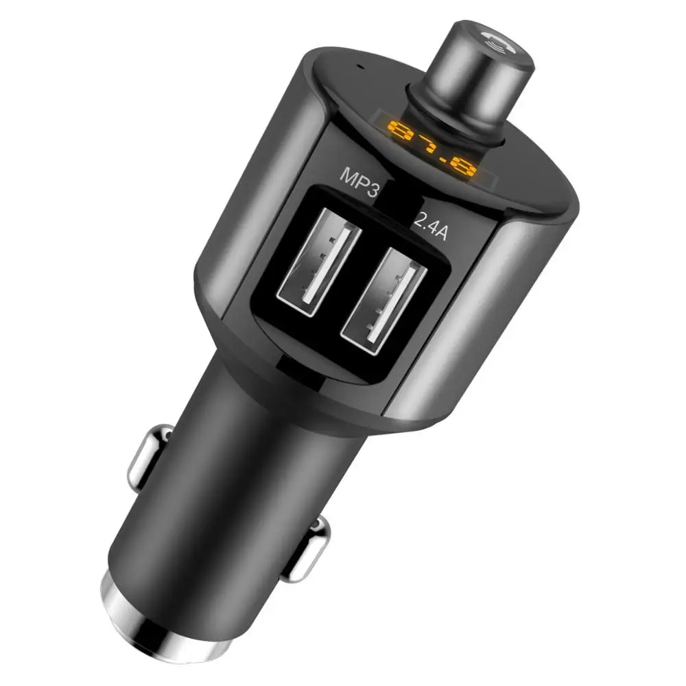 

Fimilef Bluetooth FM Transmitter Car Charger Kit Audio Adapter Radio Receiver Wireless Music Modulator with Hands-free Call