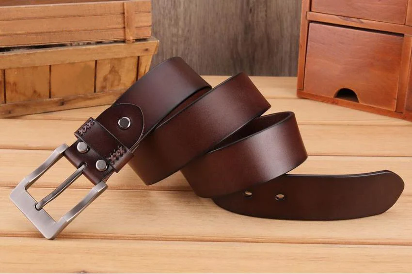 Pin Buckle Genuine Leather Simple Style Belt Designer Cowskin Male Jeans Belt Real Leather minimalist Strap Waistband XKS188