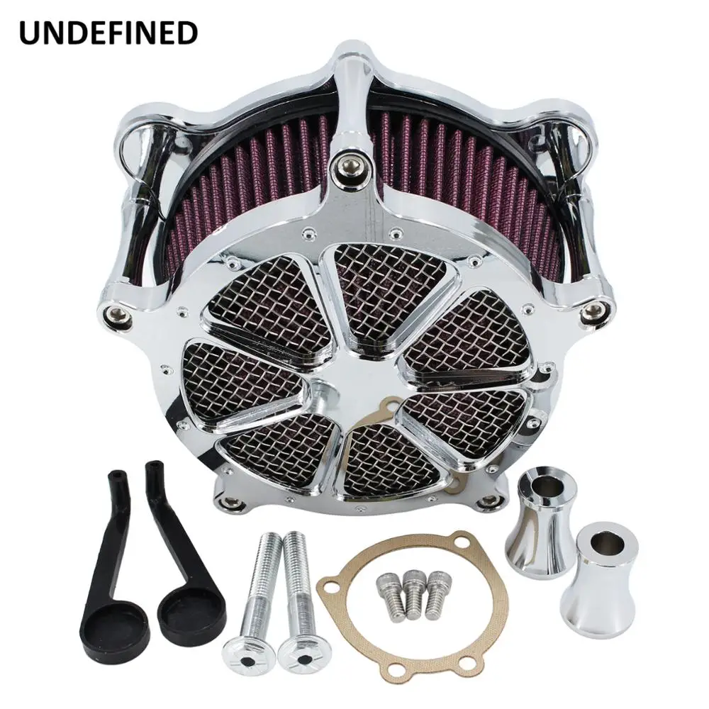 Chrome Motorcycle Air Cleaner Intake Filter System Kit for Harley Dyna FXR Softail Touring Road King Electra Glide Road Glide